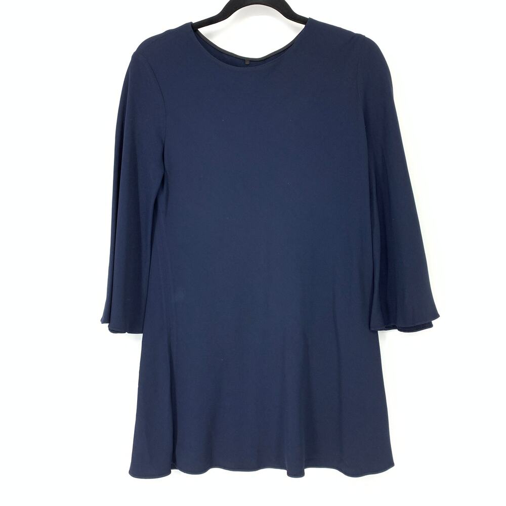 Unbranded Women's Apx Sz XL Round Neck Tunic Top Long Sleeve Solid Navy Blue
